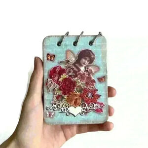 Fairy Floral Blue Vintage Style Hoff  Intereur Notepad Fairycore Cottagecore